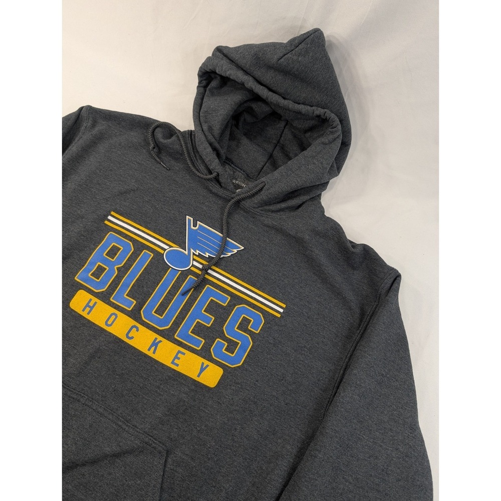 St Louis Blues NHL Wright & Ditson Pullover Hoodie Sweatshirt  Gray Medium‎